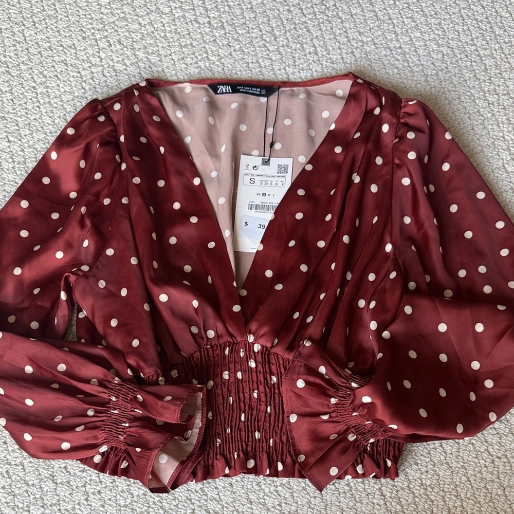 NWT Zara Women's Polka Dot Top Size Small